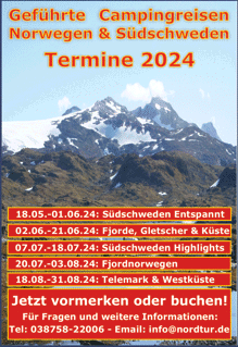 Geführte Campingreisen Norwegen & Schweden 2023